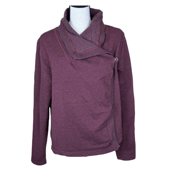 Patagonia Tops - Patagonia W's Ahnya Wrap Open Cardigan Burgundy Organic Cotton Women's Large